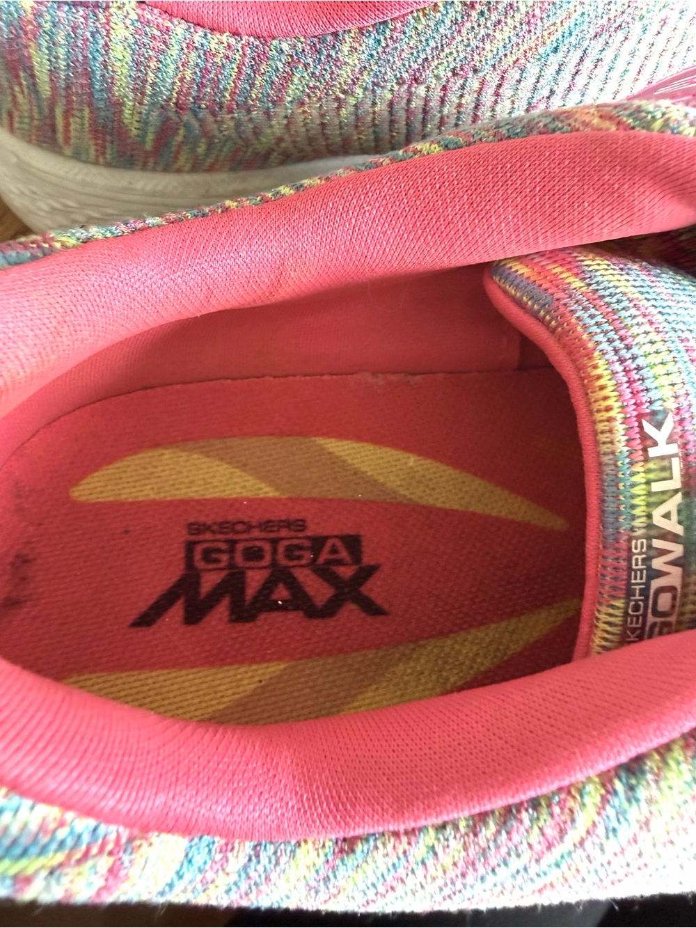 Skechers Sz 9 Go Walk 4 Cherish sneakers knit upper in space-dye pastels - Picture 9 of 9